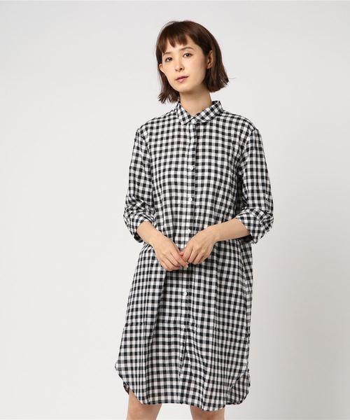 LBC(エルビーシー)の「コットンリネンアムンゼンシャツワンピース(シャツワンピース・レディース・ブラック/ネイビー・M/L)」の5枚目の写真