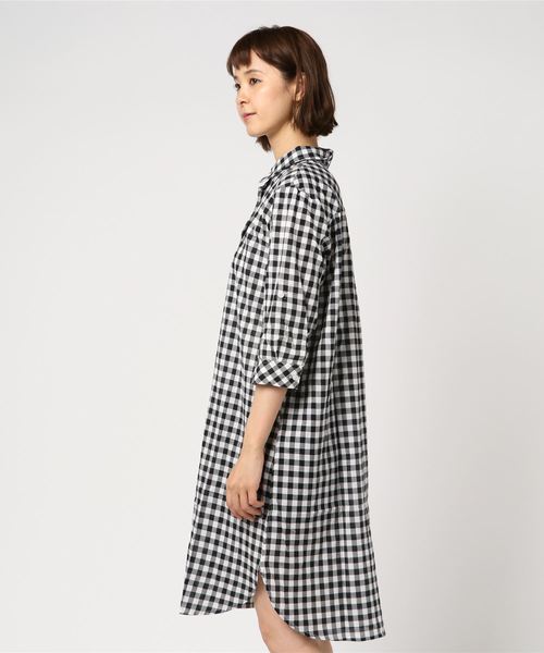 LBC(エルビーシー)の「コットンリネンアムンゼンシャツワンピース(シャツワンピース・レディース・ブラック/ネイビー・M/L)」の3枚目の写真