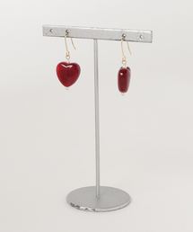 【Uloue】マーブルハートのピアス