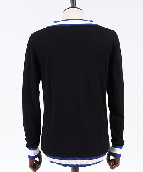 CAMBIO（カンビオ）の「mn1785 - Vネックチルデンニット（ニット/セーター・メンズ・ブラック/グレー/ネイビー・S/M/L）」の5枚目の写真