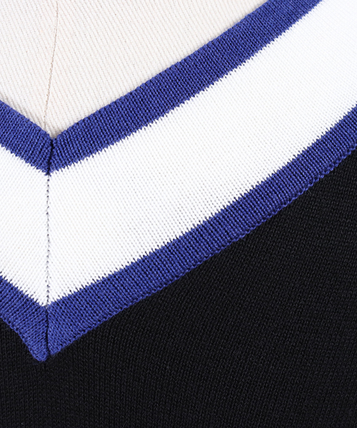 CAMBIO（カンビオ）の「mn1785 - Vネックチルデンニット（ニット/セーター・メンズ・ブラック/グレー/ネイビー・S/M/L）」の6枚目の写真