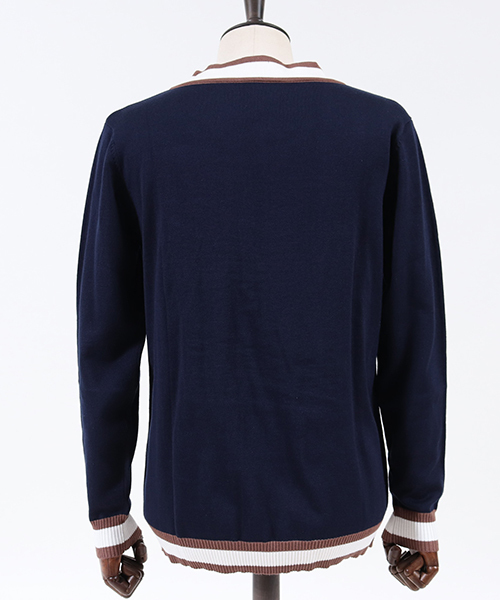 CAMBIO（カンビオ）の「mn1785 - Vネックチルデンニット（ニット/セーター・メンズ・ブラック/グレー/ネイビー・S/M/L）」の8枚目の写真