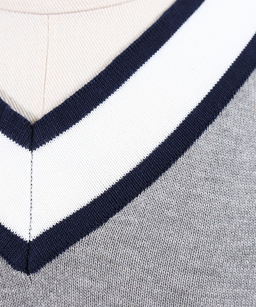 CAMBIO（カンビオ）の「mn1785 - Vネックチルデンニット（ニット/セーター・メンズ・ブラック/グレー/ネイビー・S/M/L）」の12枚目の写真