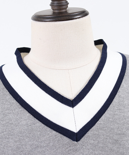 CAMBIO（カンビオ）の「mn1785 - Vネックチルデンニット（ニット/セーター・メンズ・ブラック/グレー/ネイビー・S/M/L）」の13枚目の写真