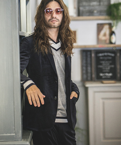 CAMBIO（カンビオ）の「mn1785 - Vネックチルデンニット（ニット/セーター・メンズ・ブラック/グレー/ネイビー・S/M/L）」の19枚目の写真