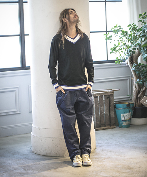 CAMBIO（カンビオ）の「mn1785 - Vネックチルデンニット（ニット/セーター・メンズ・ブラック/グレー/ネイビー・S/M/L）」の21枚目の写真