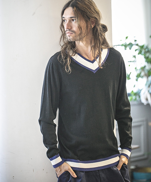 CAMBIO（カンビオ）の「mn1785 - Vネックチルデンニット（ニット/セーター・メンズ・ブラック/グレー/ネイビー・S/M/L）」の22枚目の写真