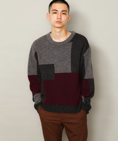 RANDOM STRIPE HALF KNIT / ランダムストライプハーフニット（ニット