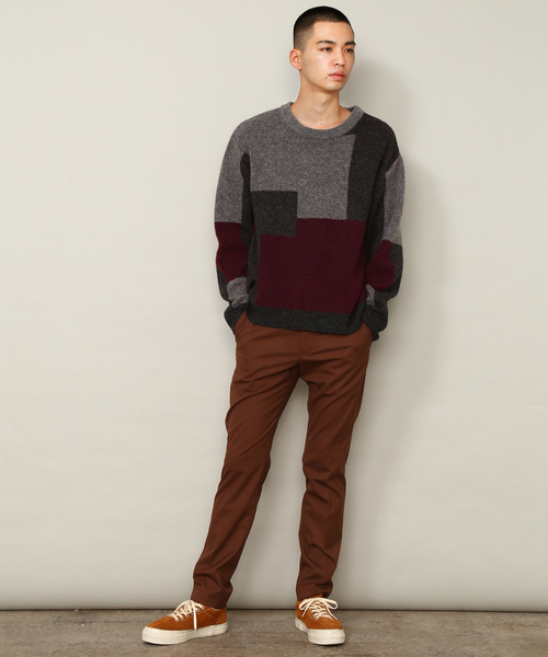 ADAM ET ROPE'（アダムエロペ）の「ウールアブストラクトニットプルオーバー（ニット/セーター・メンズ・グレー/ベージュ・M/L）」の12枚目の写真
