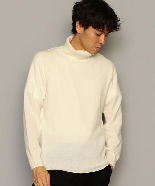 green label relaxing（グリーンレーベルリラクシング）の「[OCEANS12月号掲載] NM WO/カシミヤ 天竺 タートル ニット（ニット/セーター・メンズ・ブラック/ホワイト/ライトグレー・L/S/M）」の6枚目の写真