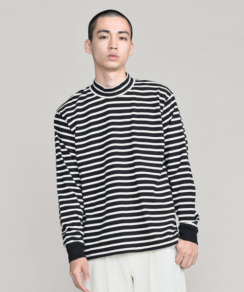 blurhms（ブラームス）の「＜blurhms＞ STRIPE POC MN/カットソー（Tシャツ/カットソー・メンズ・ネイビー/ブラック・2/3）」の2枚目の写真