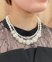 Cupid Heart | 【Cupid Heart】結婚式アクセサリー ビジュー入り２連パールネックレス(ネックレス)