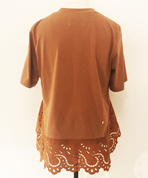 MUVEIL(ミュベール)の「【MUVEIL】裾レース刺繍プルオーバー(Tシャツ/カットソー・レディース・ホワイト/ネイビー/イエロー/キャメル・38/36)」の15枚目の写真