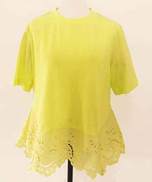 MUVEIL(ミュベール)の「【MUVEIL】裾レース刺繍プルオーバー(Tシャツ/カットソー・レディース・ホワイト/ネイビー/イエロー/キャメル・38/36)」の17枚目の写真