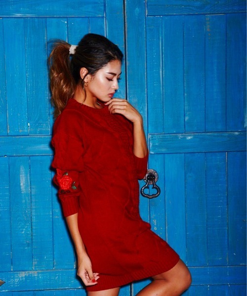 刺繍ケーブルニットワンピース ワンピース セール Million Million ワンピース Carats ミリオンカラッツ のファッション