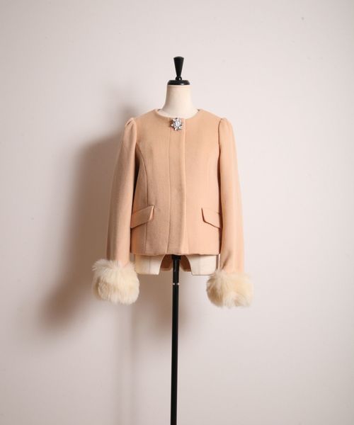 ビジューブローチ付き2wayウールコート 2015 今季　tocco　1度着用 tocco closet（トッコ クローゼット）の「3WAYファー