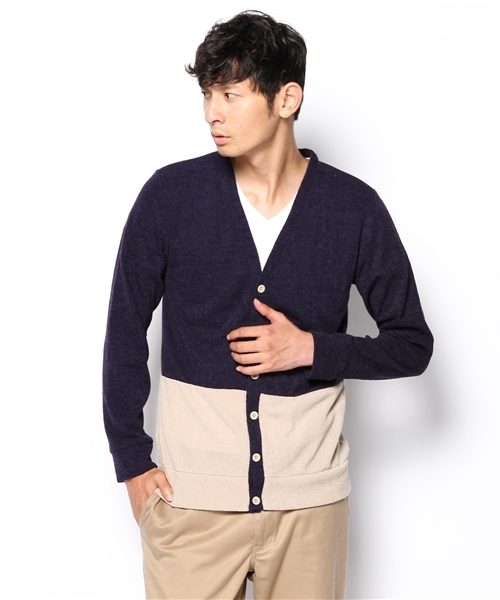 NANO universe（ナノユニバース）の「ブークレバイカラーカーデ（カーディガン/ボレロ・メンズ・グレー/ネイビー/ブラック/ターコイズブルー・SMALL/MEDIUM/LARGE/X-LARGE）」の7枚目の写真