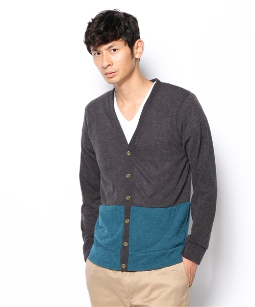 NANO universe（ナノユニバース）の「ブークレバイカラーカーデ（カーディガン/ボレロ・メンズ・グレー/ネイビー/ブラック/ターコイズブルー・SMALL/MEDIUM/LARGE/X-LARGE）」の5枚目の写真