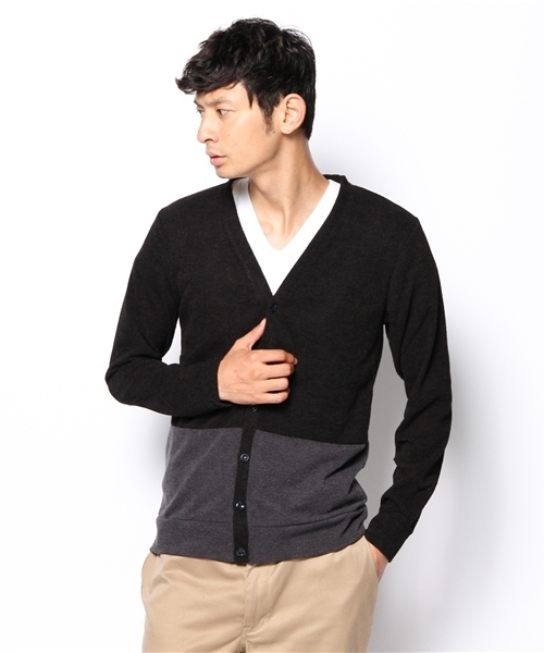 NANO universe（ナノユニバース）の「ブークレバイカラーカーデ（カーディガン/ボレロ・メンズ・グレー/ネイビー/ブラック/ターコイズブルー・SMALL/MEDIUM/LARGE/X-LARGE）」の3枚目の写真