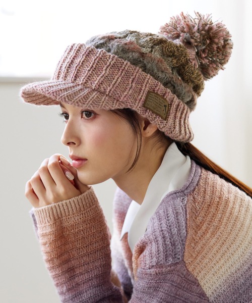 sankyo shokai（サンキョウショウカイ）の「イタリア製糸ニットキャスケット（キャスケット・レディース・ライトグレー/レッド/ピンク/ターコイズブルー/ダークグレー/オレンジ/マスタード・フリー）」の18枚目の写真