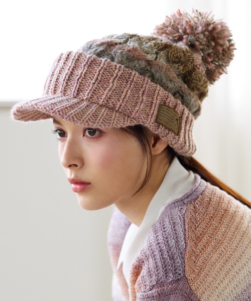 sankyo shokai（サンキョウショウカイ）の「イタリア製糸ニットキャスケット（キャスケット・レディース・ライトグレー/レッド/ピンク/ターコイズブルー/ダークグレー/オレンジ/マスタード・フリー）」の19枚目の写真