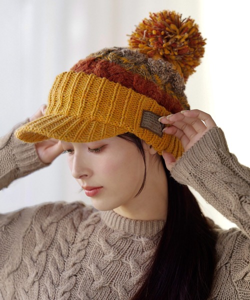 sankyo shokai（サンキョウショウカイ）の「イタリア製糸ニットキャスケット（キャスケット・レディース・ライトグレー/レッド/ピンク/ターコイズブルー/ダークグレー/オレンジ/マスタード・フリー）」の20枚目の写真