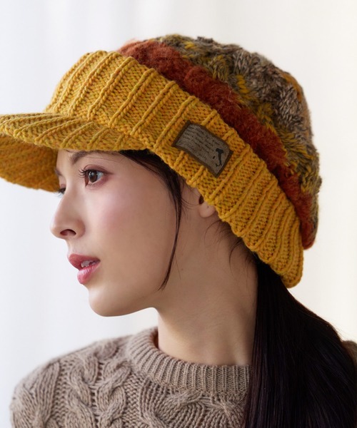 sankyo shokai（サンキョウショウカイ）の「イタリア製糸ニットキャスケット（キャスケット・レディース・ライトグレー/レッド/ピンク/ターコイズブルー/ダークグレー/オレンジ/マスタード・フリー）」の21枚目の写真