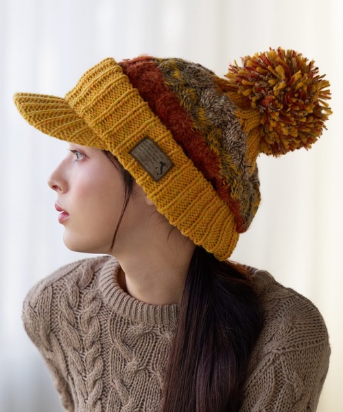 sankyo shokai（サンキョウショウカイ）の「イタリア製糸ニットキャスケット（キャスケット・レディース・ライトグレー/レッド/ピンク/ターコイズブルー/ダークグレー/オレンジ/マスタード・フリー）」の22枚目の写真