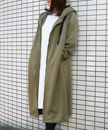 裏起毛ロングパーカーコート