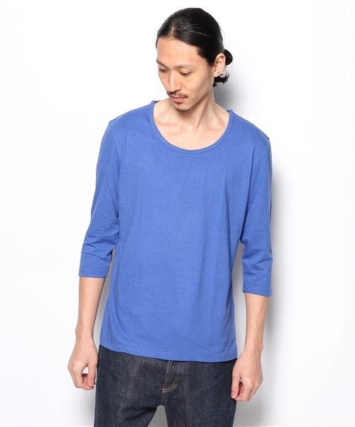 WEGO（ウィゴー）の「WEGO/Uネック7分袖Tシャツ（Tシャツ/カットソー・メンズ・ホワイト/ブラック/ブルー/ライトピンク・MEDIUM/SMALL/LARGE）」の5枚目の写真