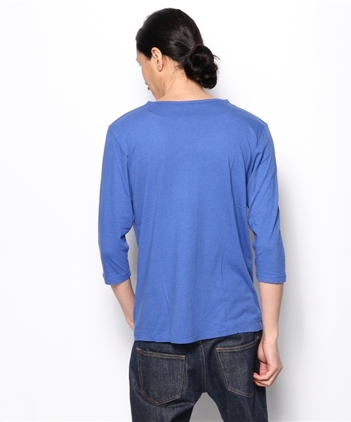 WEGO（ウィゴー）の「WEGO/Uネック7分袖Tシャツ（Tシャツ/カットソー・メンズ・ホワイト/ブラック/ブルー/ライトピンク・MEDIUM/SMALL/LARGE）」の7枚目の写真