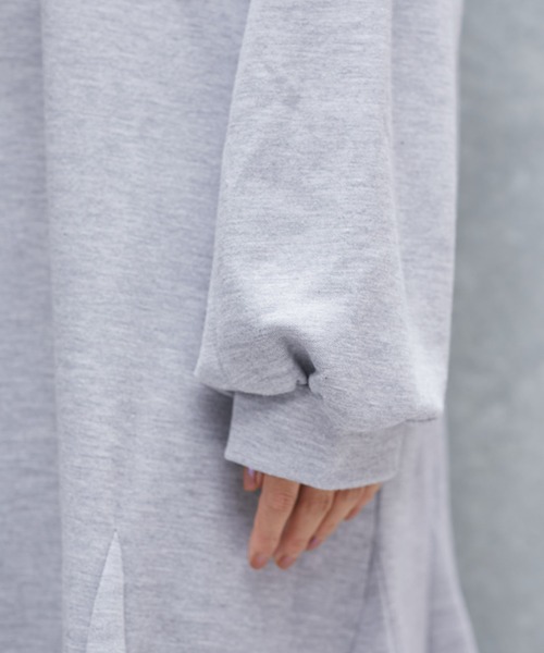 Chaco closet(チャコ クローゼット)の「スウェット フレア マーメイドフレアロングワンピース(ワンピース・レディース・ブラック/ネイビー/カーキ/杢グレー/ベージュ/オフホワイト/モカ/テラコッタ・FREE)」の16枚目の写真