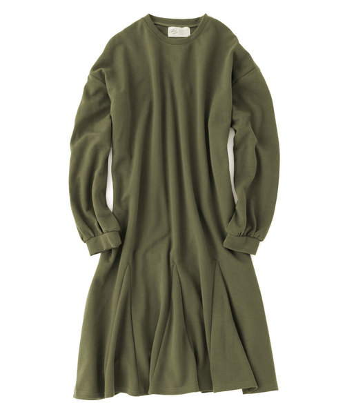 Chaco closet(チャコ クローゼット)の「スウェット フレア マーメイドフレアロングワンピース(ワンピース・レディース・ブラック/ネイビー/カーキ/杢グレー/ベージュ/オフホワイト/モカ/テラコッタ・FREE)」の10枚目の写真