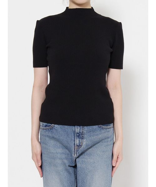 Ungrid(アングリッド)の「ハイネックショートリブニット(Tシャツ/カットソー・レディース・オフホワイト/ブラック/パープル・FREE)」の6枚目の写真