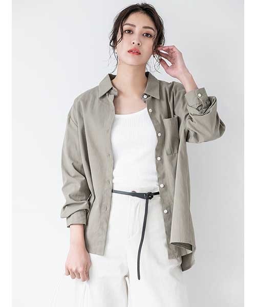 fifth(フィフス)の「ワンポケットコットンシャツ(シャツ/ブラウス・レディース・カーキ/ベージュ・MEDIUM)」の2枚目の写真