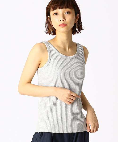COMME CA ISM(コムサイズム)の「【一部店舗限定】 リブ タンクトップ ルームウエア(タンクトップ・レディース・グレー/アイボリー・LARGE/SMALL/MEDIUM)」の2枚目の写真