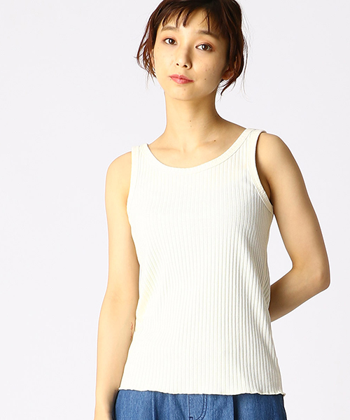 COMME CA ISM(コムサイズム)の「【一部店舗限定】 リブ タンクトップ ルームウエア(タンクトップ・レディース・グレー/アイボリー・LARGE/SMALL/MEDIUM)」の1枚目の写真