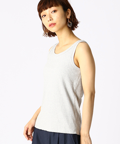 COMME CA ISM(コムサイズム)の「【一部店舗限定】 リブ タンクトップ ルームウエア(タンクトップ・レディース・グレー/アイボリー・LARGE/SMALL/MEDIUM)」の9枚目の写真
