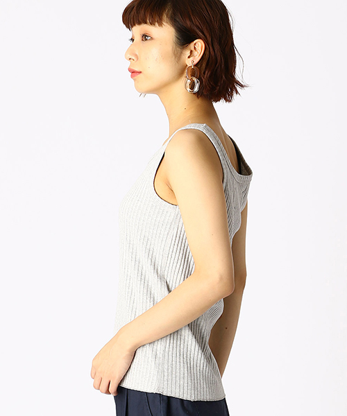 COMME CA ISM(コムサイズム)の「【一部店舗限定】 リブ タンクトップ ルームウエア(タンクトップ・レディース・グレー/アイボリー・LARGE/SMALL/MEDIUM)」の6枚目の写真