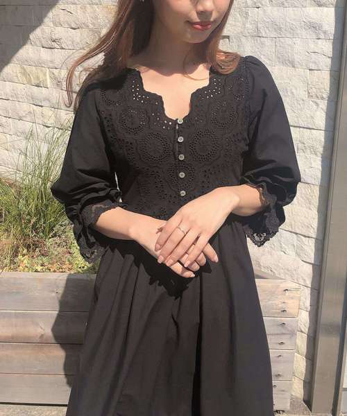 セール Web限定 One カットワークレースロングワンピース ワンピース One Another ワンピース After Another Nice Claup ワンアフターアナザーナイスクラップ のファッション