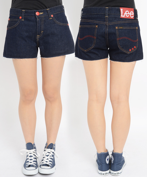 X-girl(エックスガール)の「X-girl×LEE SOPHIE JEAN SHORTS(デニムパンツ・レディース・インディゴブルー・26inch/27inch/25inch/24inch)」の1枚目の写真