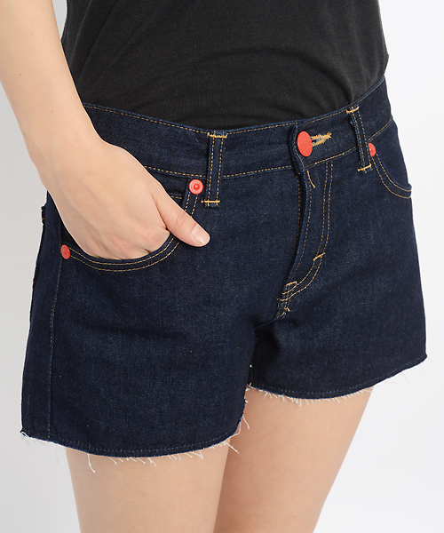 X-girl(エックスガール)の「X-girl×LEE SOPHIE JEAN SHORTS(デニムパンツ・レディース・インディゴブルー・26inch/27inch/25inch/24inch)」の8枚目の写真