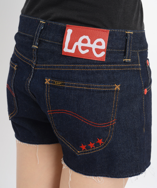 X-girl(エックスガール)の「X-girl×LEE SOPHIE JEAN SHORTS(デニムパンツ・レディース・インディゴブルー・26inch/27inch/25inch/24inch)」の2枚目の写真