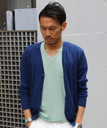 ガスコットンVネックカーディガン#