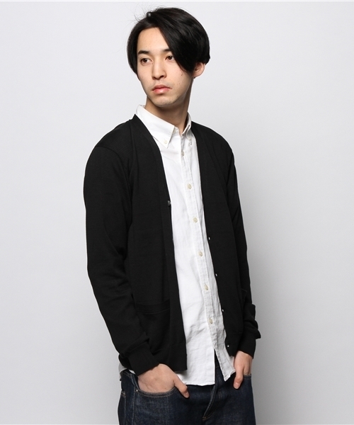 JOURNAL STANDARD relume(ジャーナルスタンダード レリューム)の「ガスコットンVネックカーディガン#(カーディガン/ボレロ・メンズ・ブラック/ネイビー/コバルトブルー・MEDIUM/SMALL/LARGE)」の7枚目の写真
