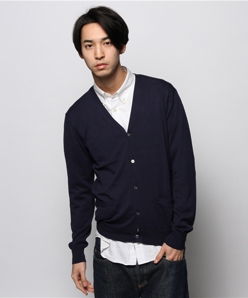 JOURNAL STANDARD relume(ジャーナルスタンダード レリューム)の「ガスコットンVネックカーディガン#(カーディガン/ボレロ・メンズ・ブラック/ネイビー/コバルトブルー・MEDIUM/SMALL/LARGE)」の12枚目の写真