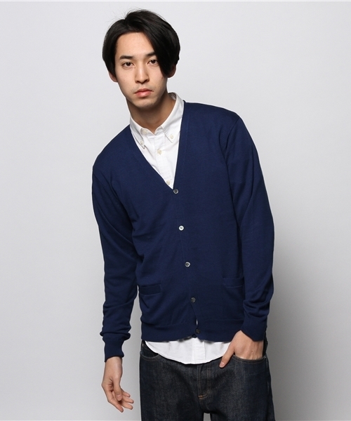 JOURNAL STANDARD relume(ジャーナルスタンダード レリューム)の「ガスコットンVネックカーディガン#(カーディガン/ボレロ・メンズ・ブラック/ネイビー/コバルトブルー・MEDIUM/SMALL/LARGE)」の13枚目の写真