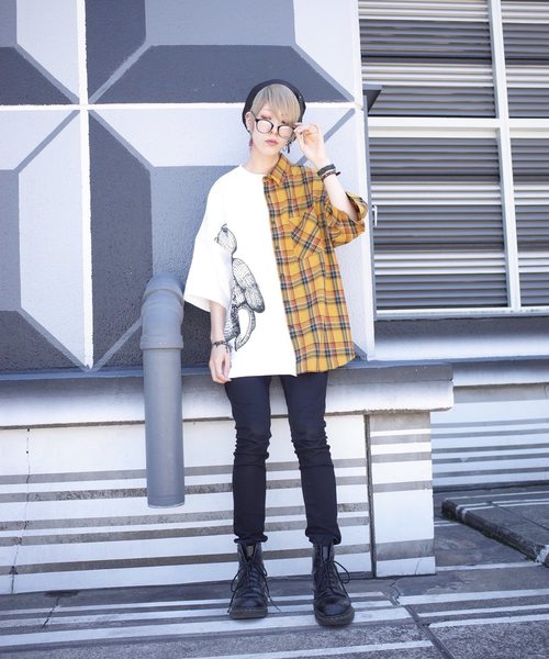 rovtski（ロフトスキー）の「JERZY CHECK MIX MIX CREW & SHIRT/ジャージー チェックミックス クルーネックシャツ（シャツ/ブラウス・レディース・ホワイト×ブラック/ホワイト系その他/ホワイト×イエロー・FREE）」の8枚目の写真