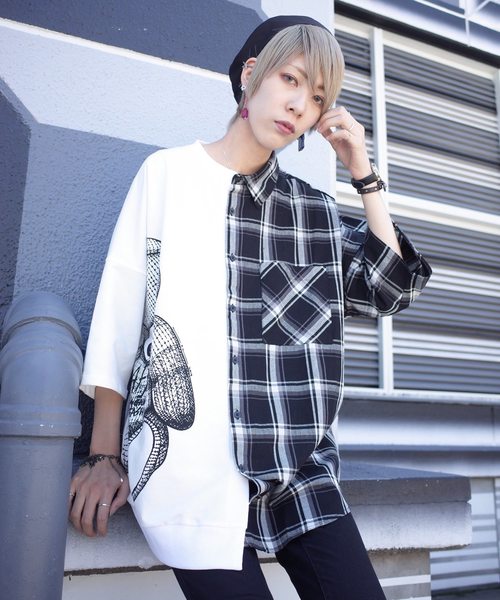 rovtski（ロフトスキー）の「JERZY CHECK MIX MIX CREW & SHIRT/ジャージー チェックミックス クルーネックシャツ（シャツ/ブラウス・レディース・ホワイト×ブラック/ホワイト系その他/ホワイト×イエロー・FREE）」の4枚目の写真