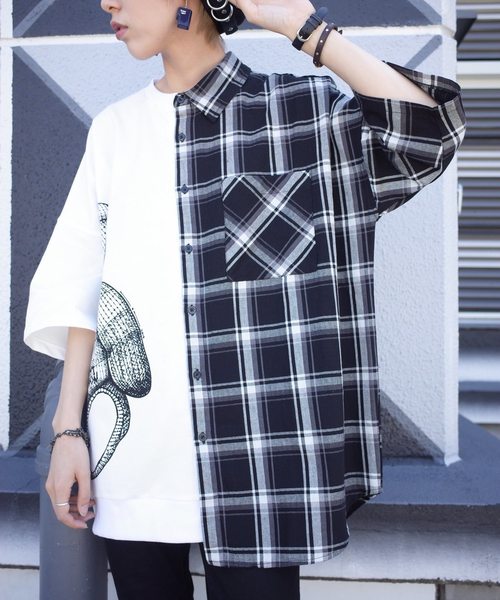 rovtski（ロフトスキー）の「JERZY CHECK MIX MIX CREW & SHIRT/ジャージー チェックミックス クルーネックシャツ（シャツ/ブラウス・レディース・ホワイト×ブラック/ホワイト系その他/ホワイト×イエロー・FREE）」の20枚目の写真